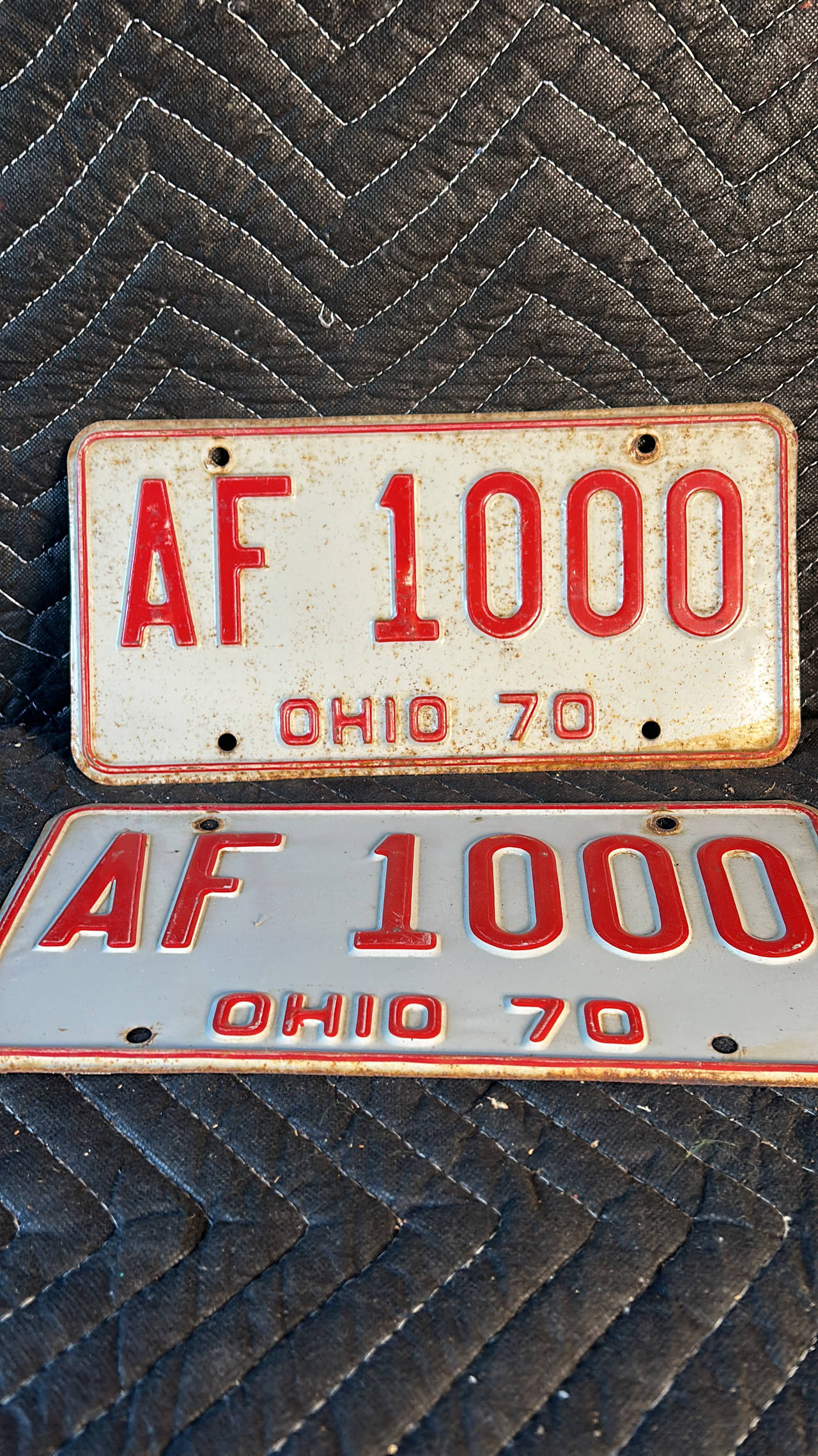 1970 Ohio License Plate Pair