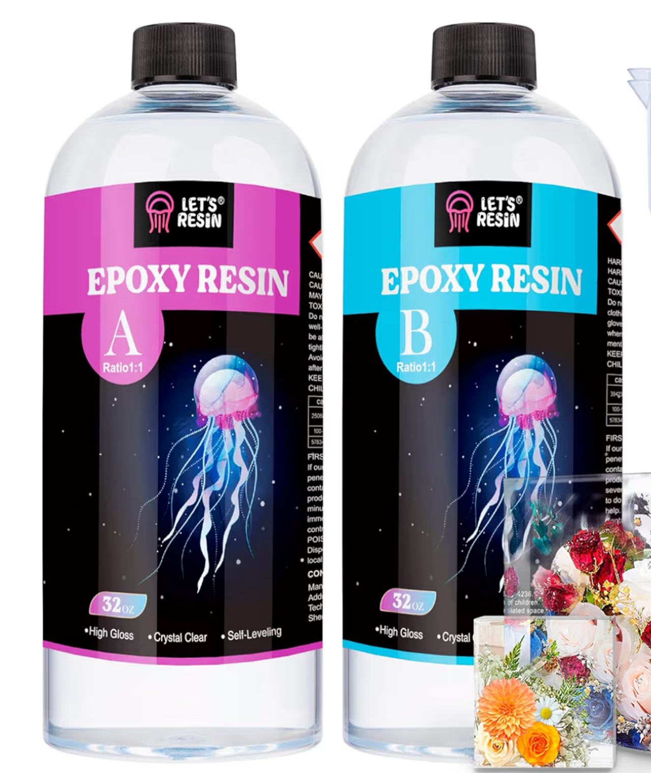 LET'S RESIN 1/2 Gallon Casting Epoxy Resin,Bubble Free & Crystal Clear Epoxy Kit
