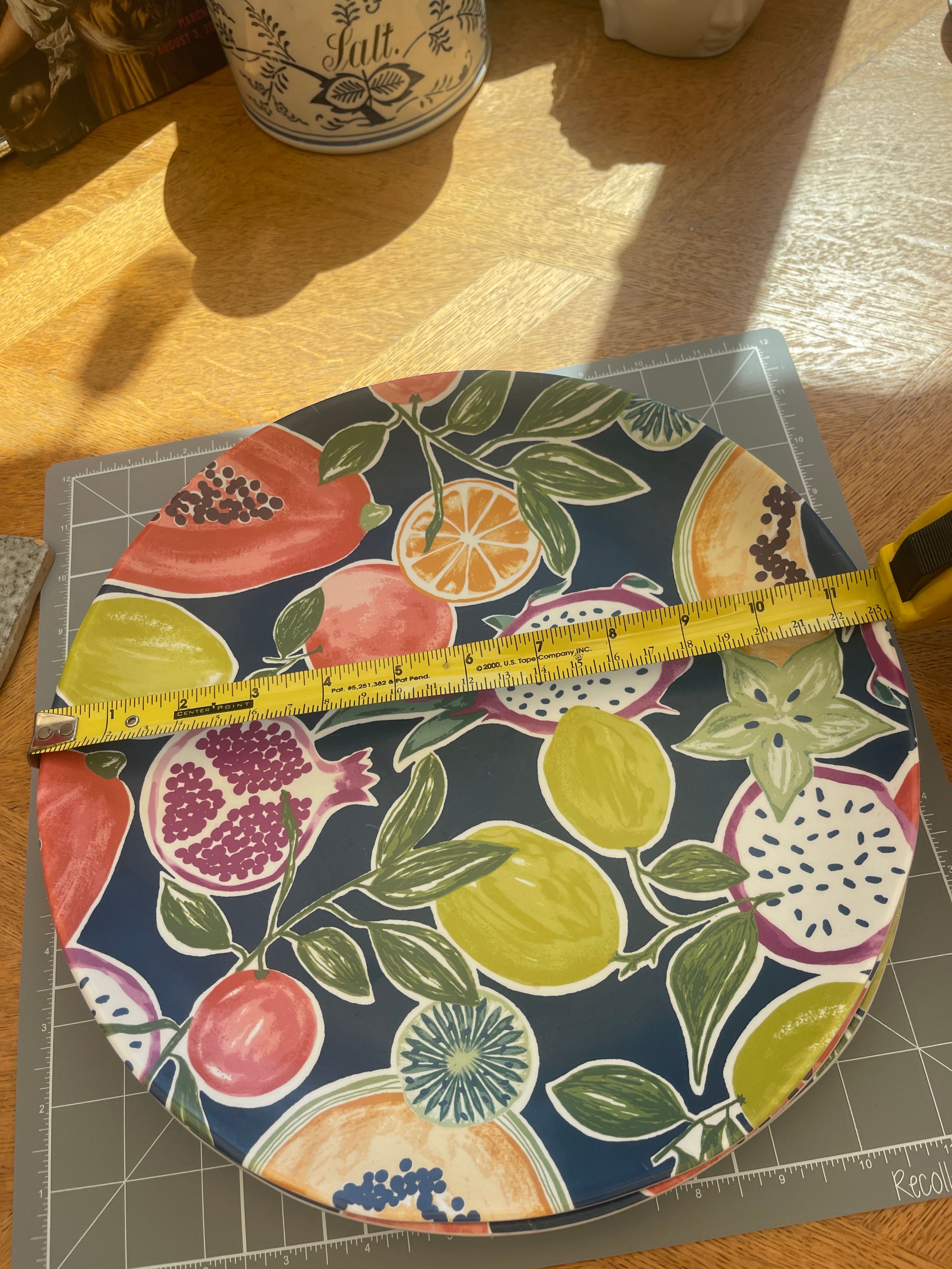 Set of 3 Opal House Round Tropical Fruit Melamine Serving Platters  - Image 4