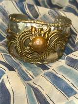 Brutalist Mixed Metal Artisan Cuff Bracelet Hecho en Mexico - Image 4