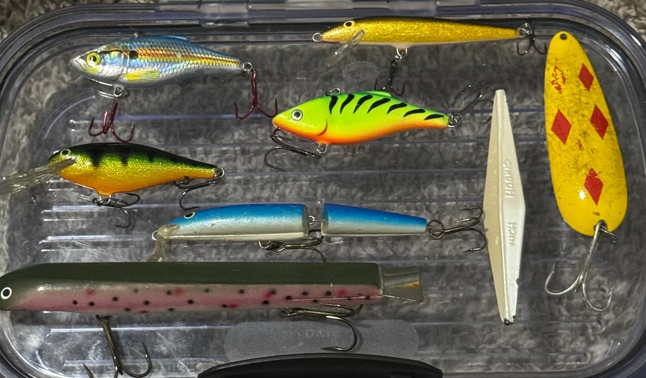 Assorted Fishing Lure Lot with Tackle Box