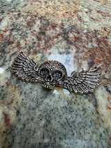 Sugar Skull with Wings Metal Charm/Pendant - Image 2
