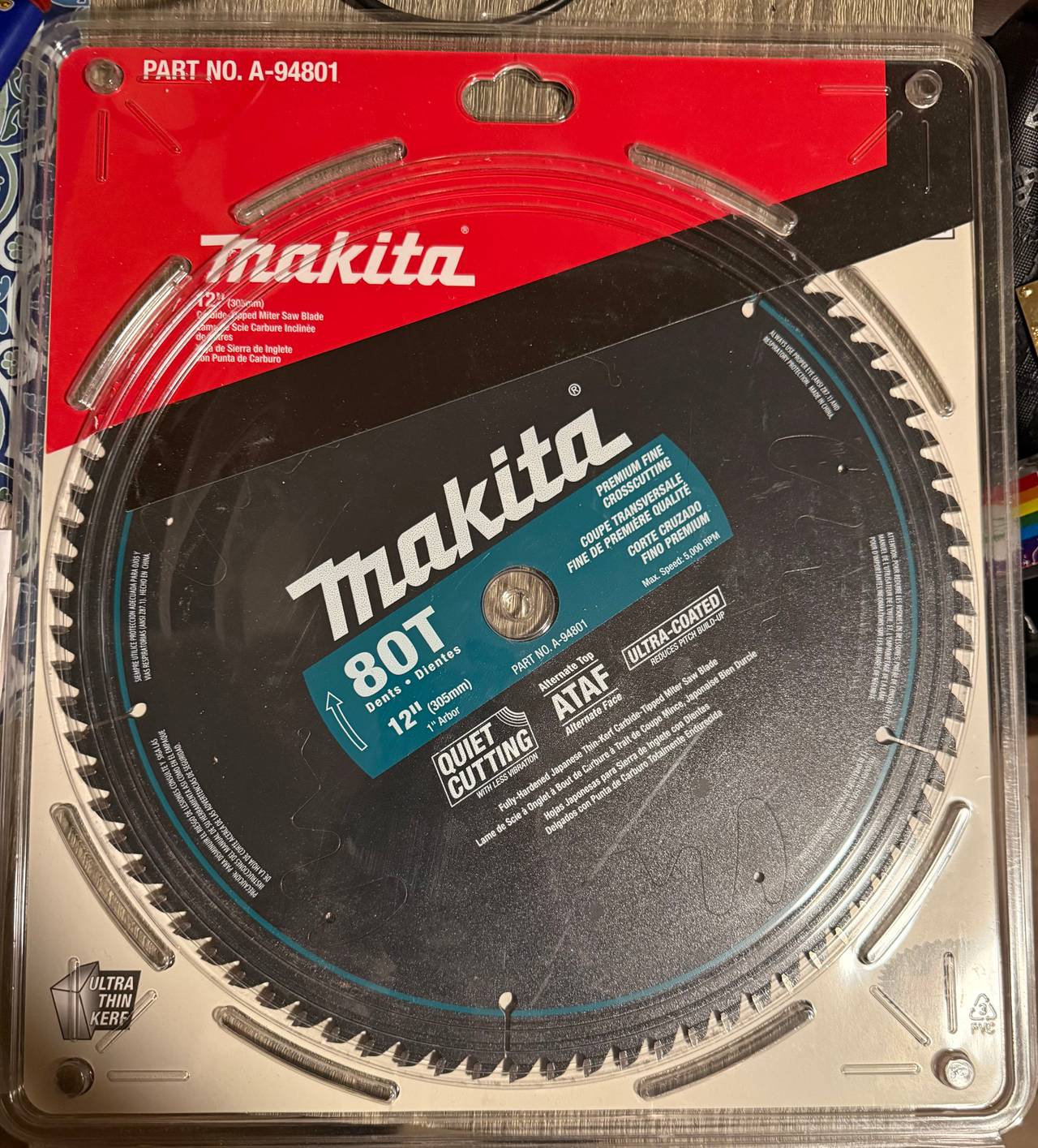 Makita A-94801 12" 80T Micro-Polished Miter Saw Blade