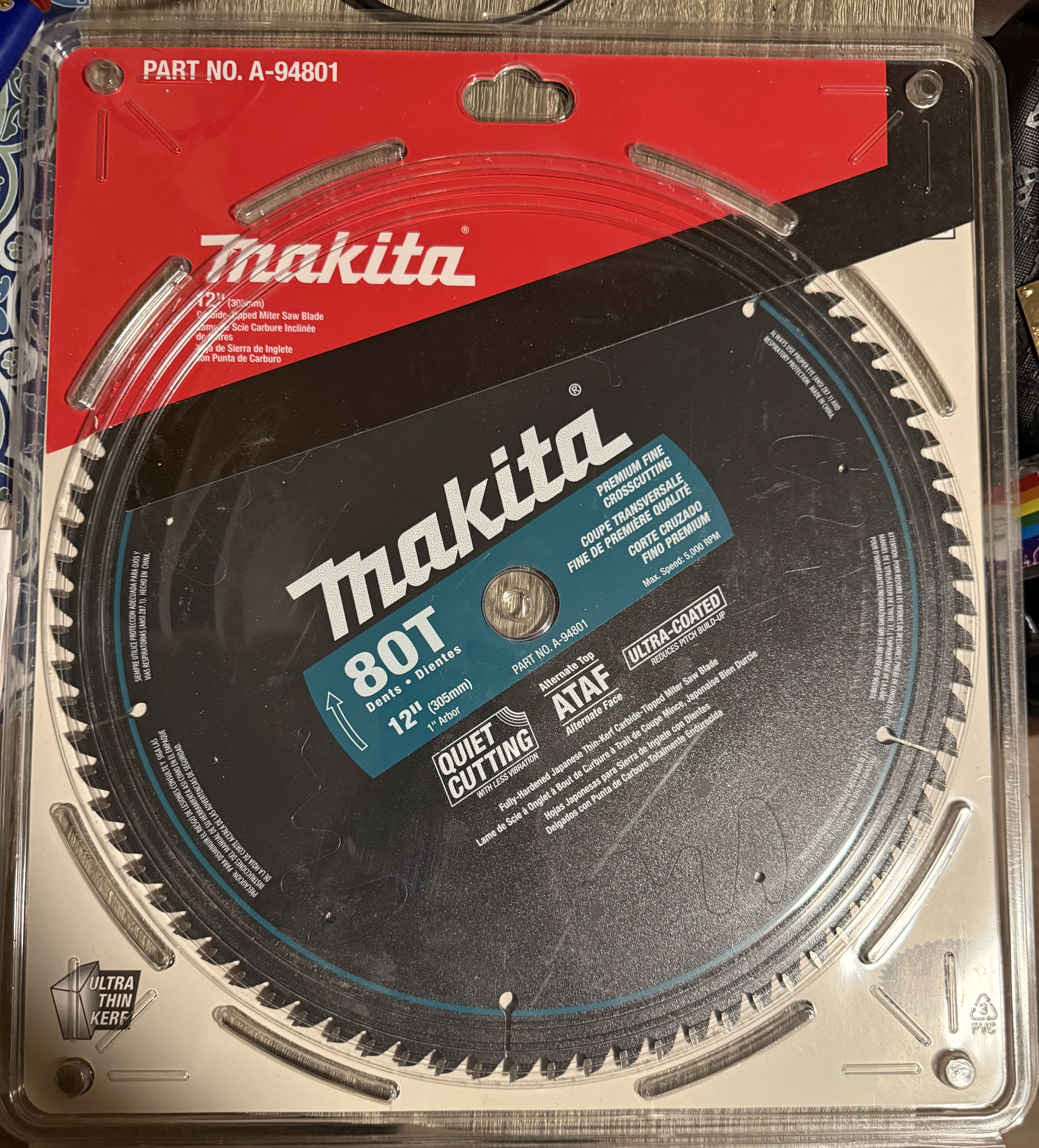 Makita A-94801 12" 80T Micro-Polished Miter Saw Blade - Image 1