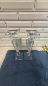 Waterford Odessa Hexagonal Pillar Crystal Candlesticks Pair - Image 2