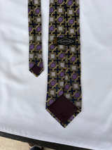XMI Platinum Geometric Silk Tie - Image 1