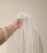 Embroidered Tulle Wedding Veil with Face Covering - Image 1