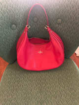 Coach Pebbled Leather Red Harley Hobo Bag - Image 1