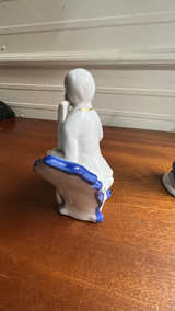 IVO Mark Victorian Blue & White Porcelain Couple Figurine Set - Image 5