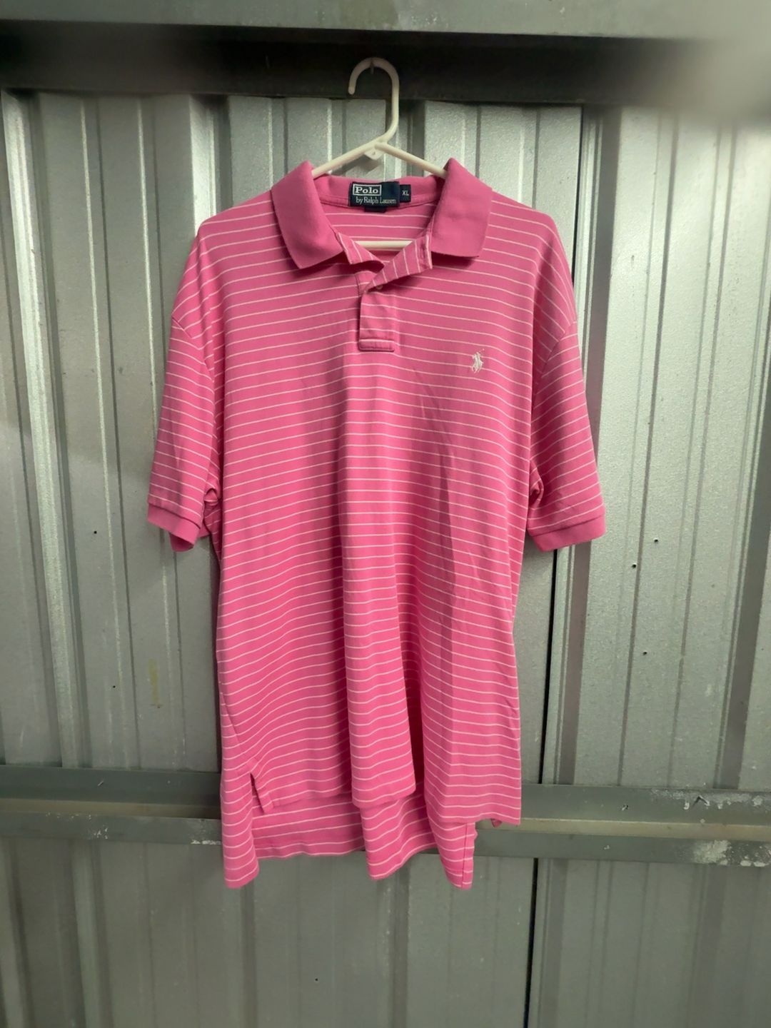 Ralph Lauren Men's Pink Striped Polo Shirt XL