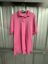 Ralph Lauren Men's Pink Striped Polo Shirt XL - Image 1