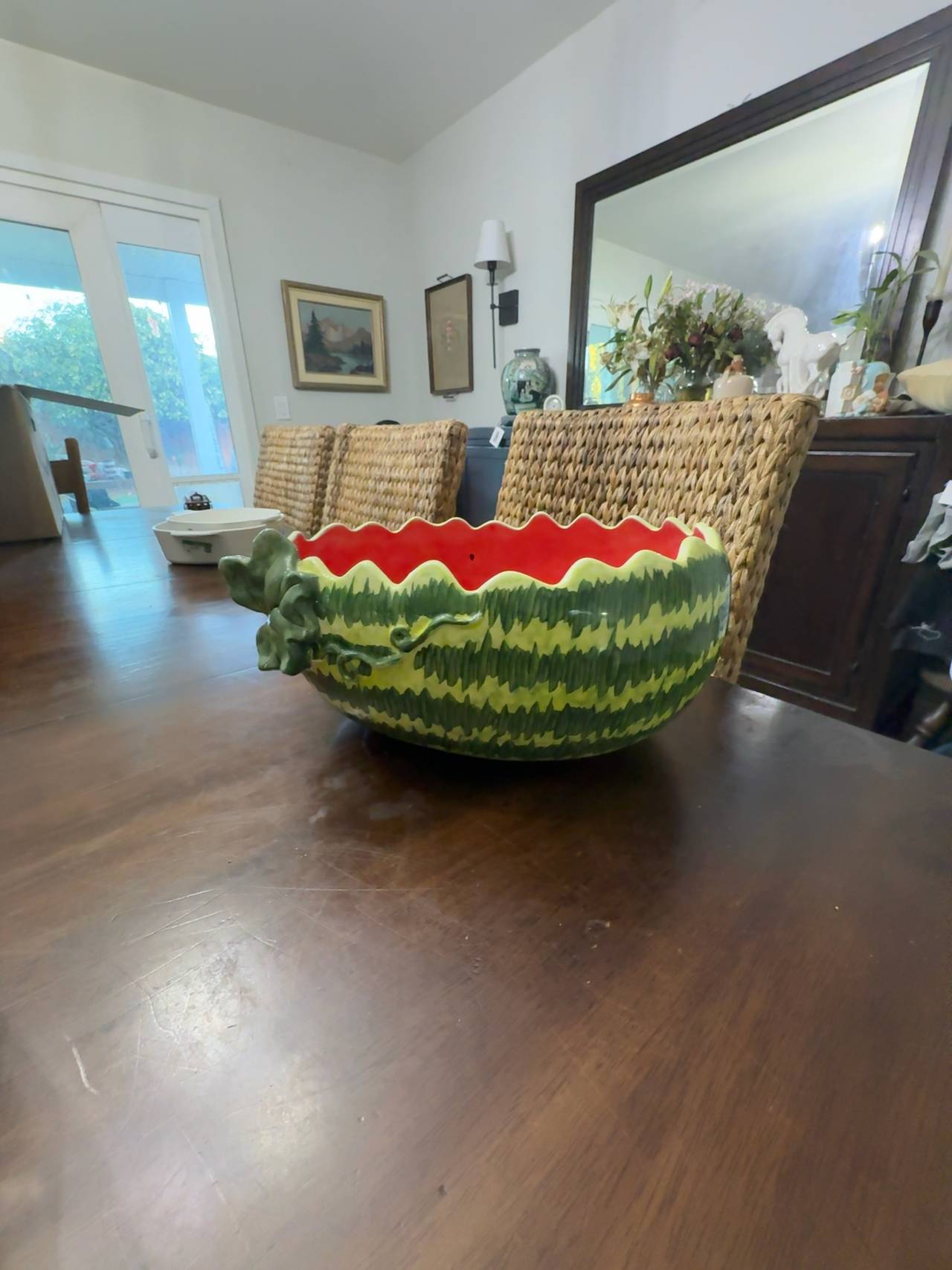Susan Winget Watermelon Shaped Ceramic Bowl Certified International 