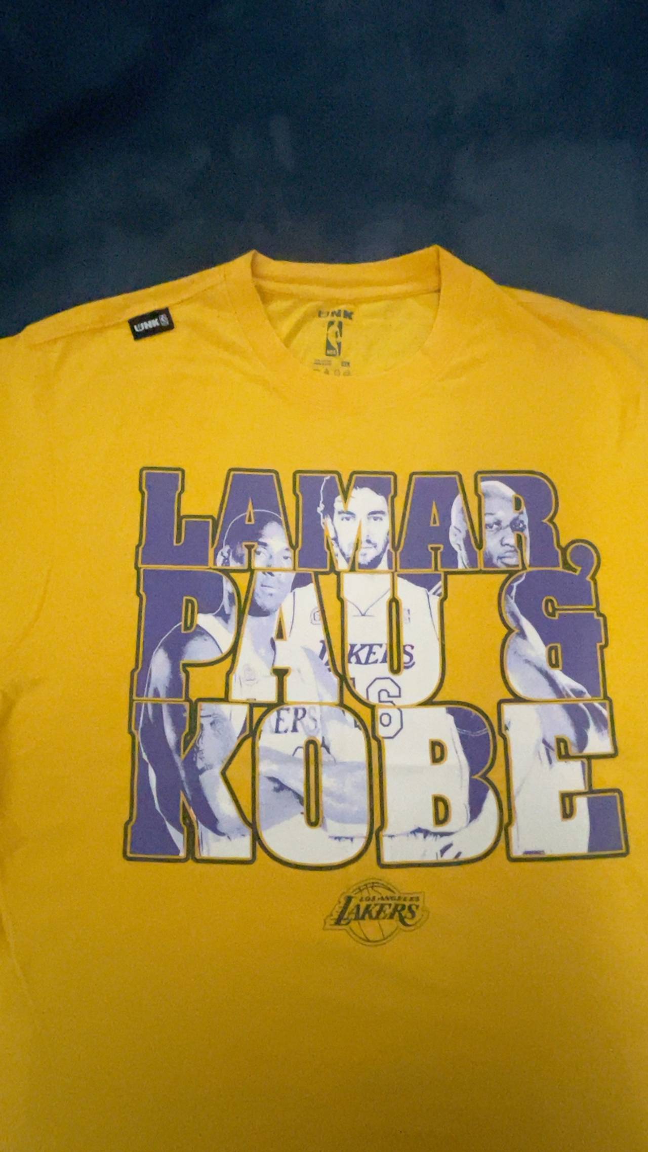 Los Angeles Lakers Kobe Bryant Yellow T-Shirt