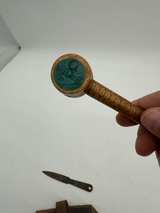 Vintage Corn Cob Pipe, Knife, and Leather Pouch Set - Image 2