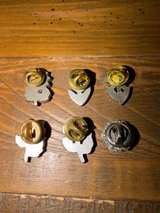 Vintage Floral Enamel and Rhinestone Lapel Pin Set - Image 4
