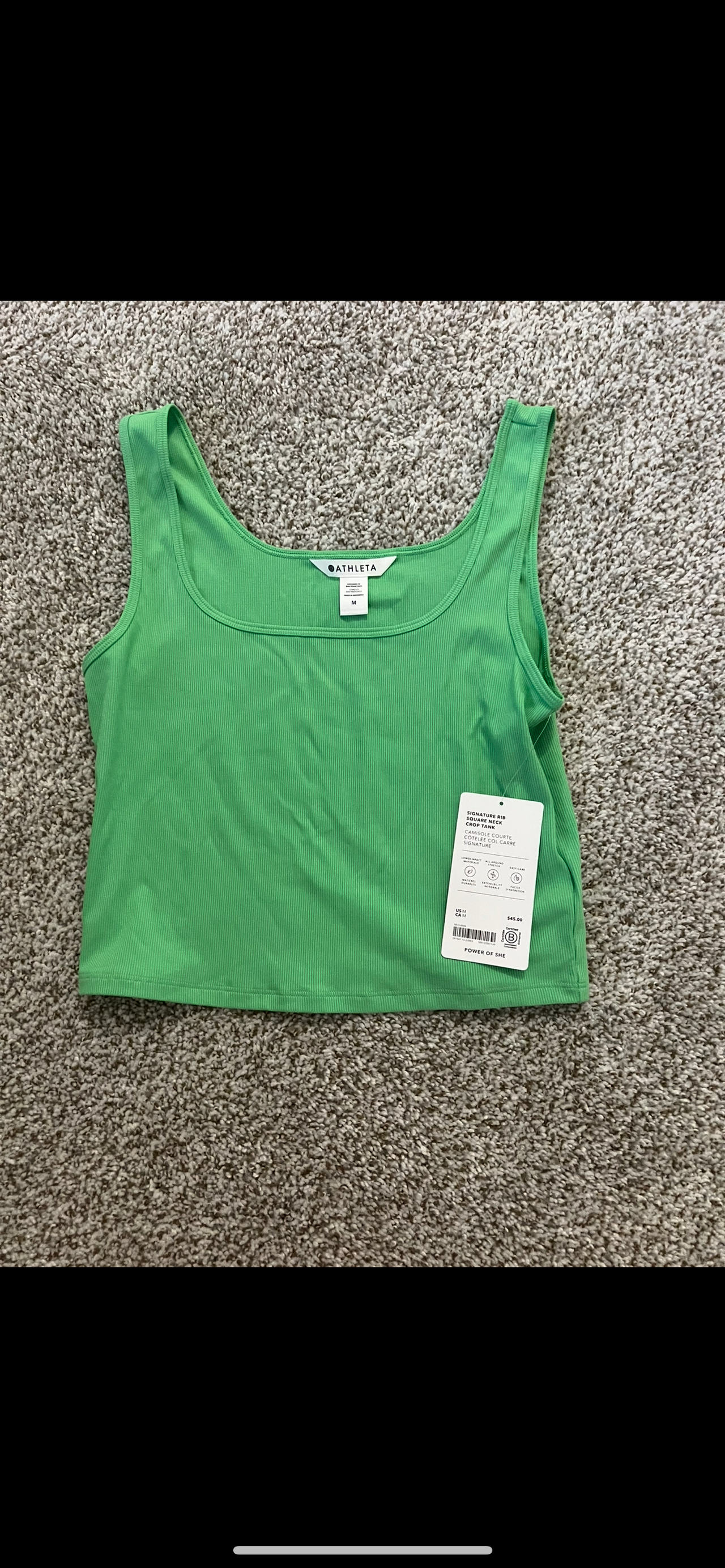 ATHLETA SIGNATURE RIB SQUARE NECK
CROP TANK

