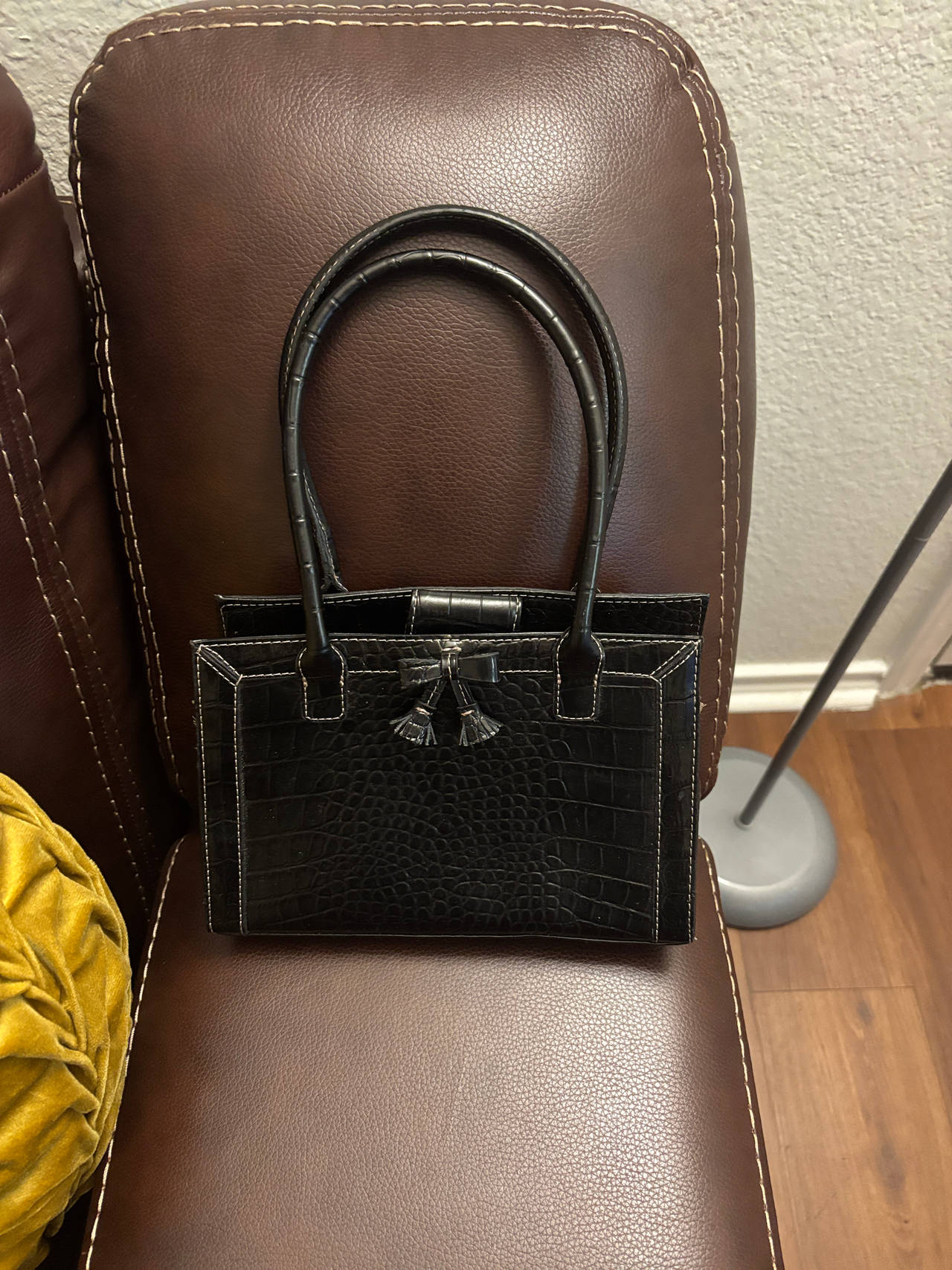 Brighton Croc Embossed Leather Handbag