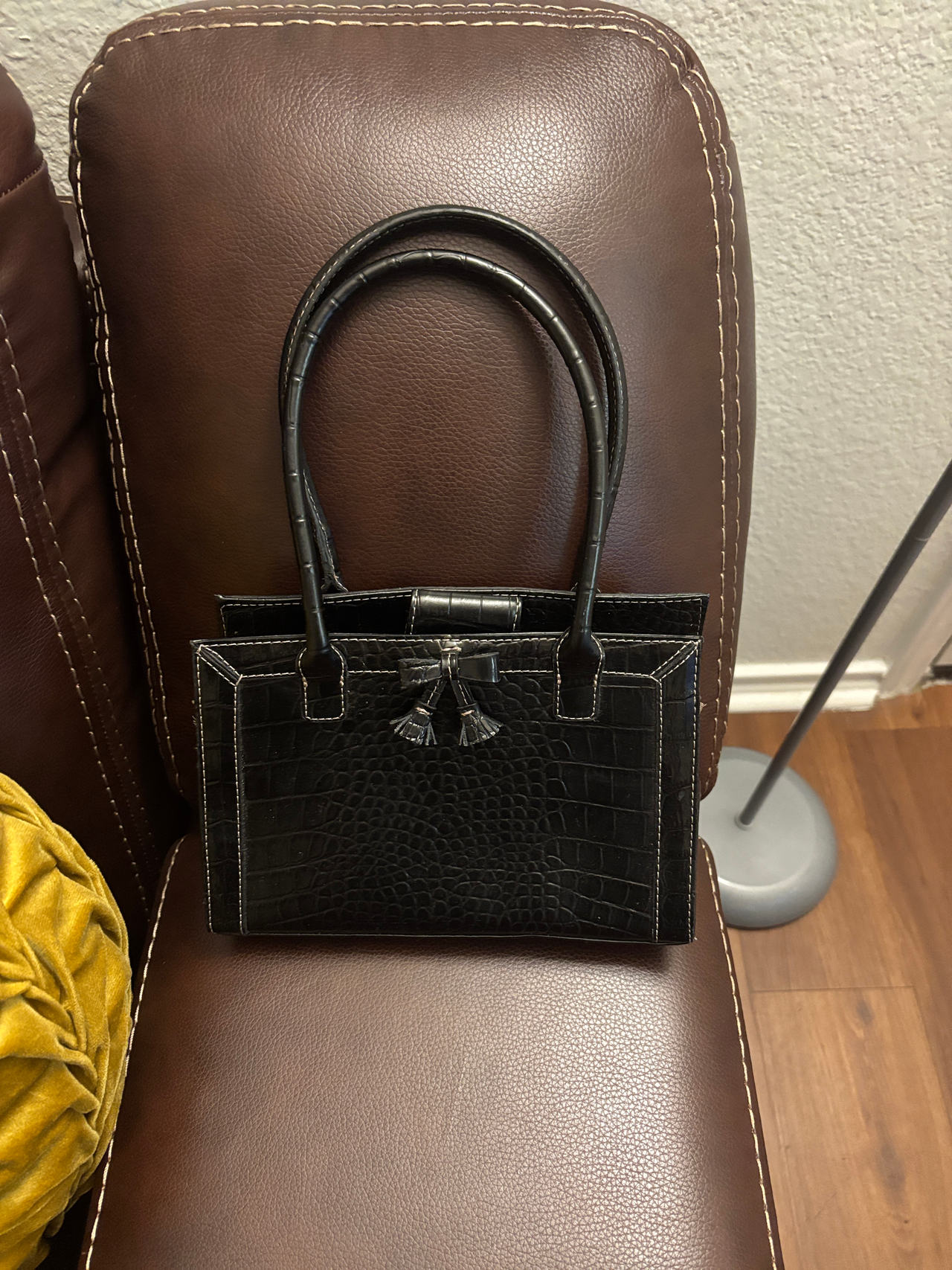 Brighton Croc Embossed Leather Handbag