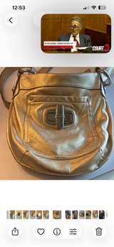 B Makowsky Metallic Leather Crossbody Bag - Image 6