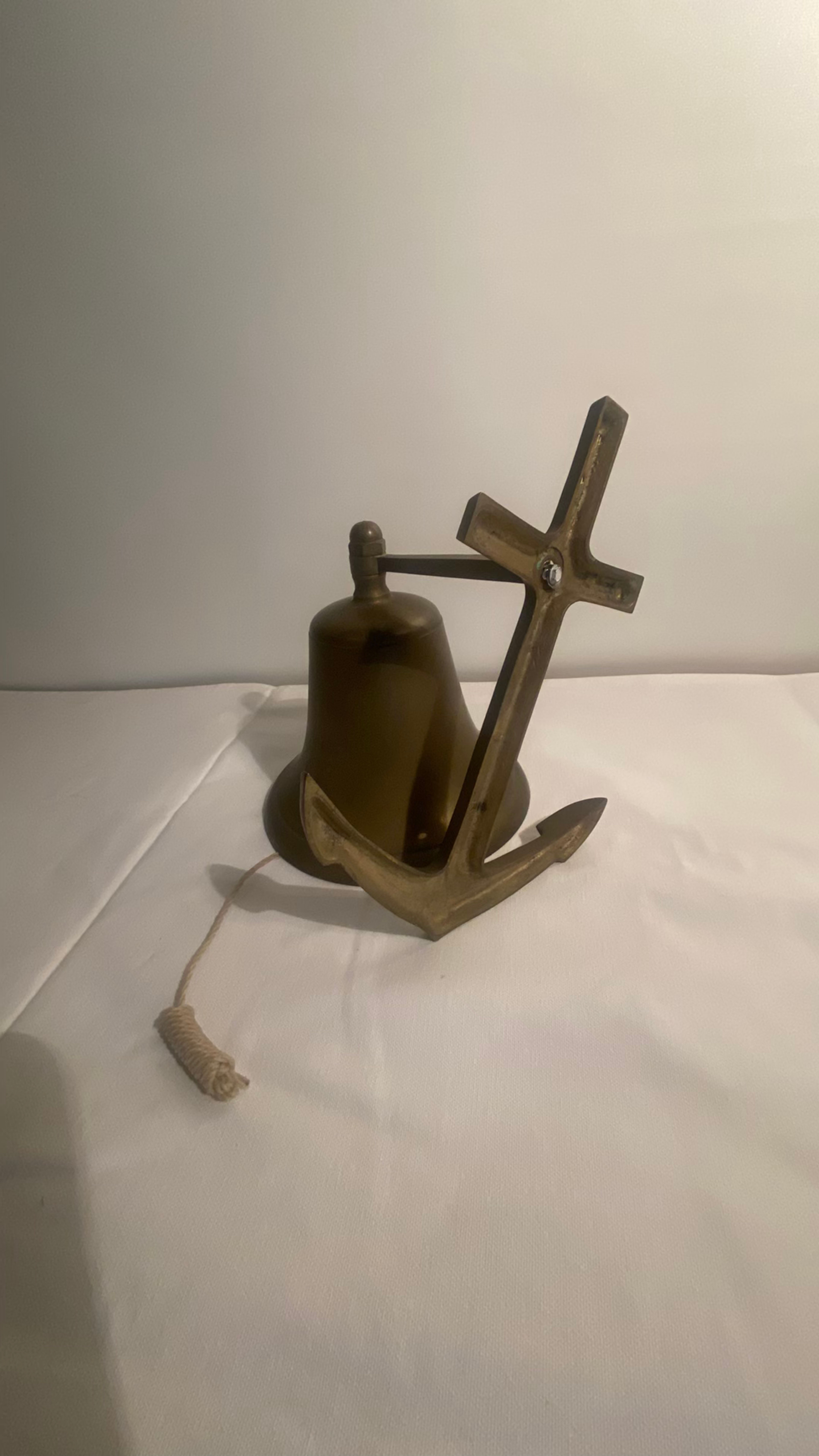 Brass Ship's Bell with Anchor Mount - Image 4