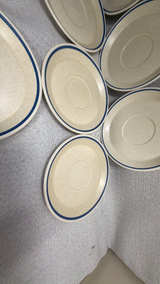 Lenox Dewdrop Saucers 9 pcs Blue Trim 6” Perfect Condition - Image 4