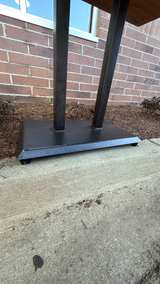 3 Solid Oak Restaurant Table with Metal Pedestal Base - Image 3