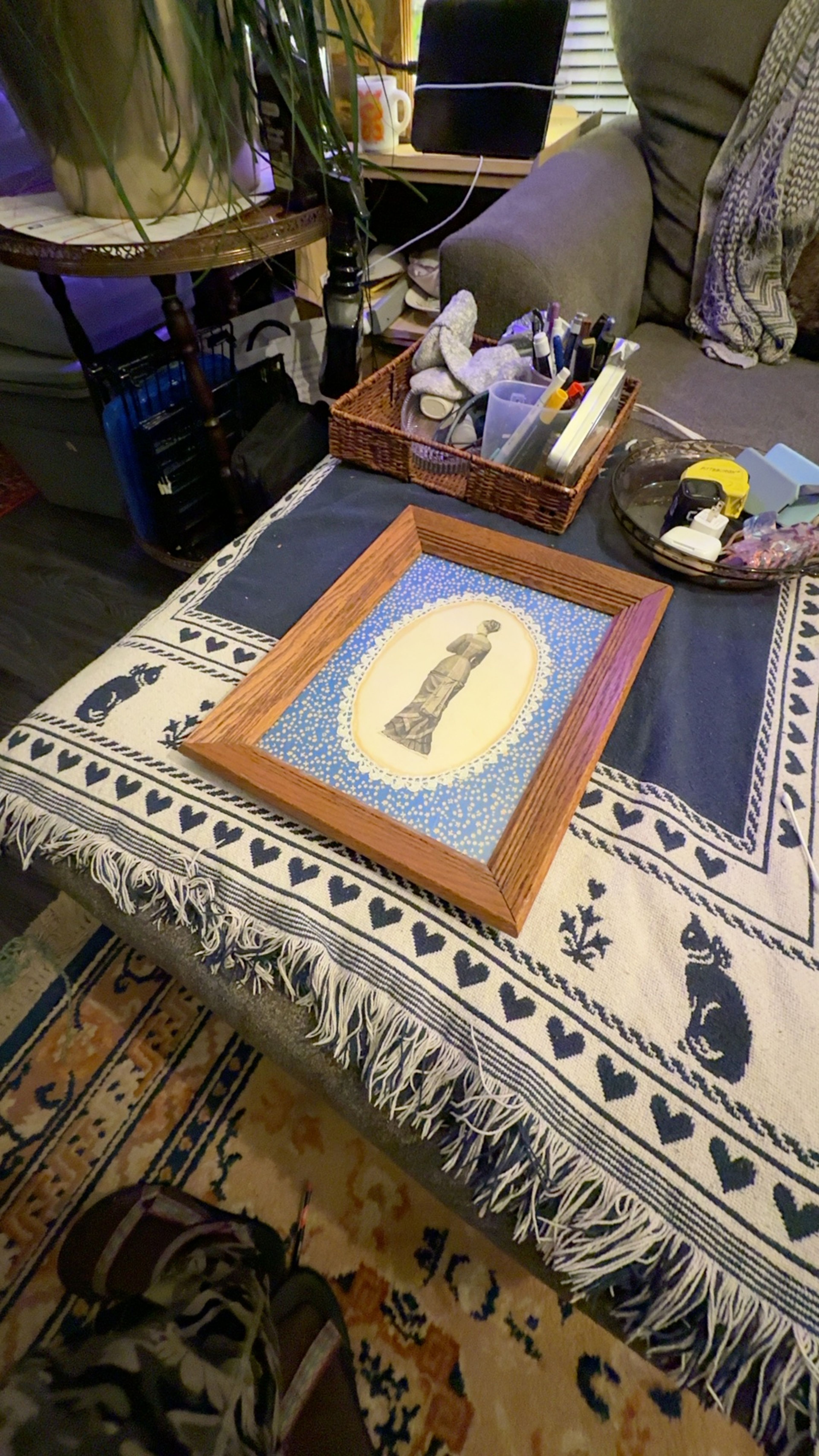 Le Follet Vintage French Fashion Print Engraved Lithograph Framed