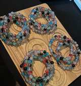 Multicolor Crackle Glass Bead Stretch Bracelets - Image 2