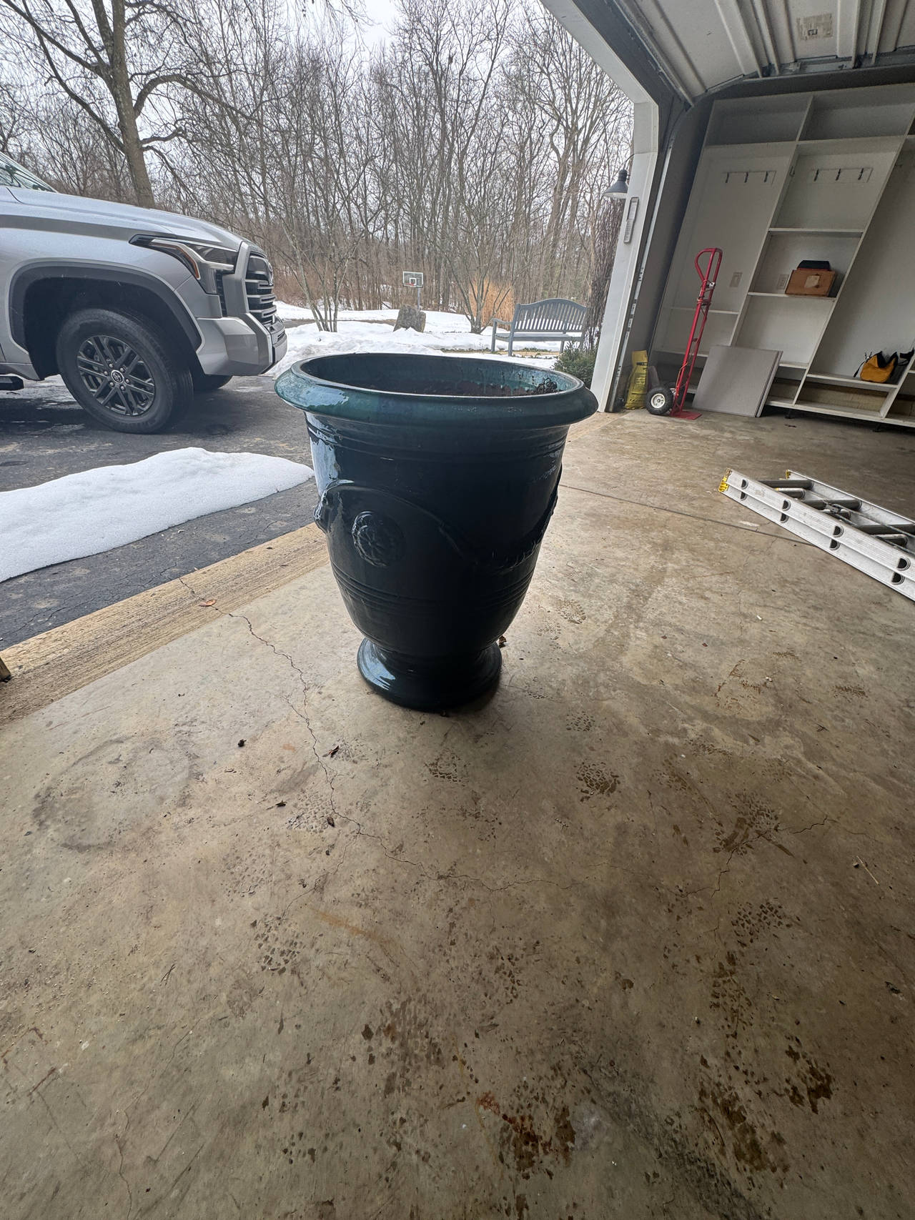 Large Glazed Ceramic Urn Planter