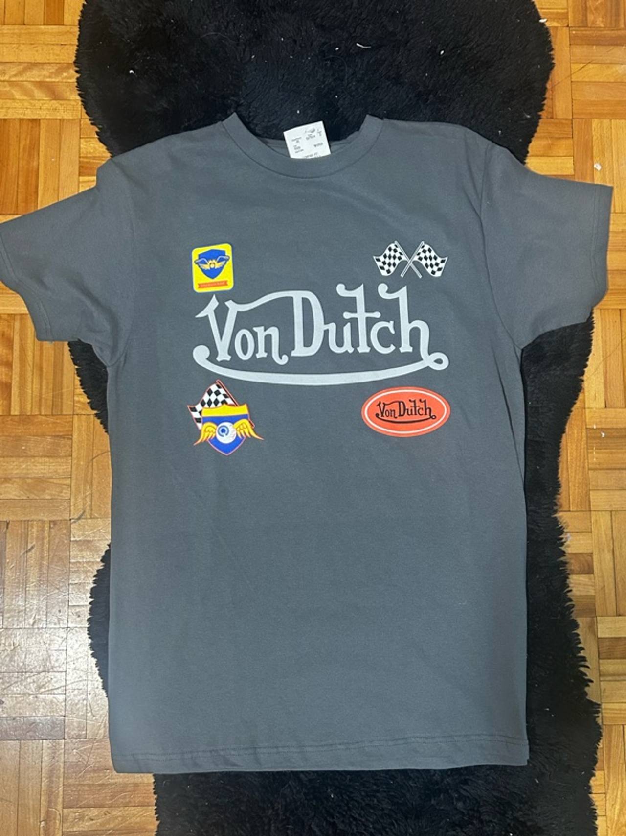 Von Dutch Racing Short Sleeve Tee Charcoal
