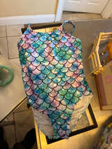 Girls Mermaid Scale One Piece Swimsuit - Image 1
