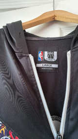 NBA Black Hoodie Multi Team Basketball Hoodie Zip Up Bulls Nets Lakers Kings - Image 2