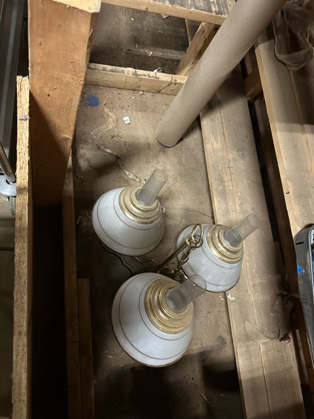 Vintage Milk Glass triple lamp Light
