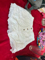Japna White Eyelet Scalloped Shorts - Image 1