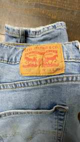Levi's 512 Straight Fit Blue Denim Jeans 34x32 Distressed - Image 1