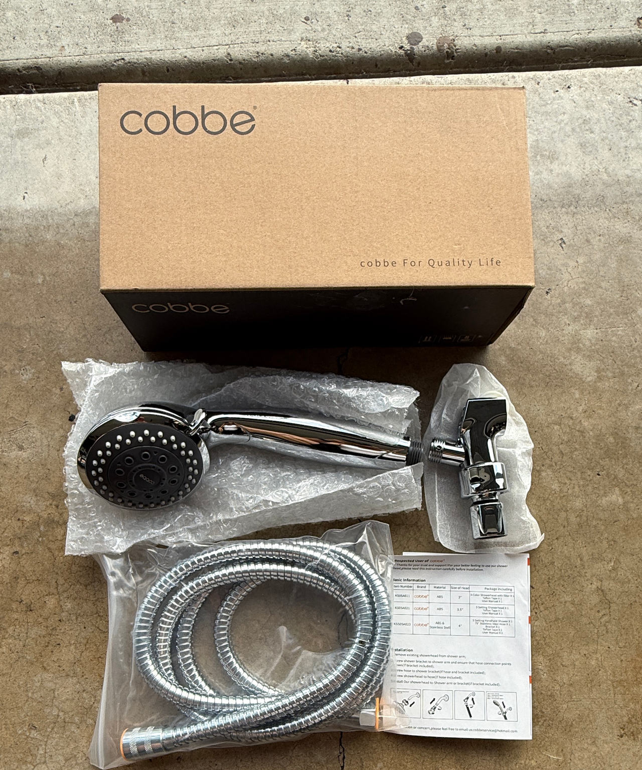 Cobbe Handheld Shower Head with Hose and Bracket