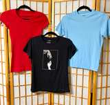 3-Pack Women's T-Shirt Bundle Red Blue SHEIN Graphic Tee - Image 1