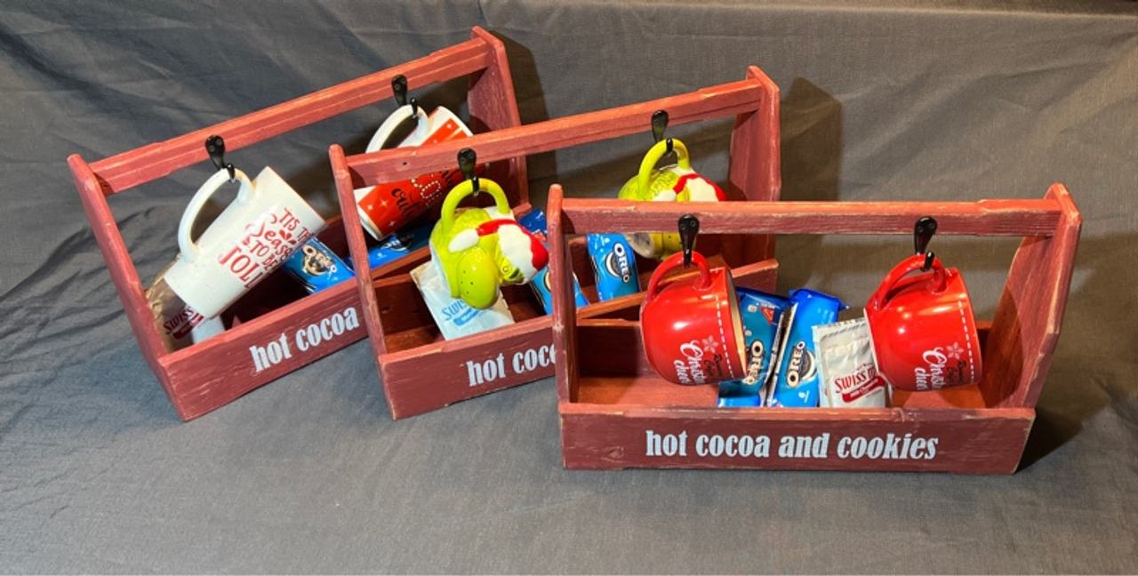 Christmas Wooden decor Hot Cocoa Caddy