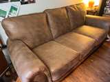 Brown Leather Sofa - Image 4