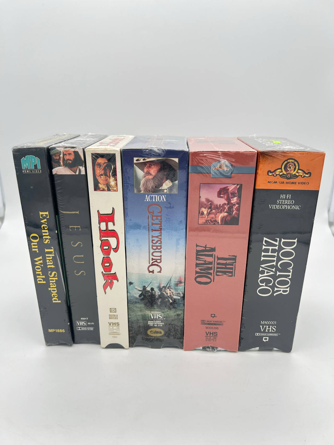 Lot of 6 Sealed VHS Movies Jesus Gettysburg Tora Tora Tora Alamo Doctor Zhivago