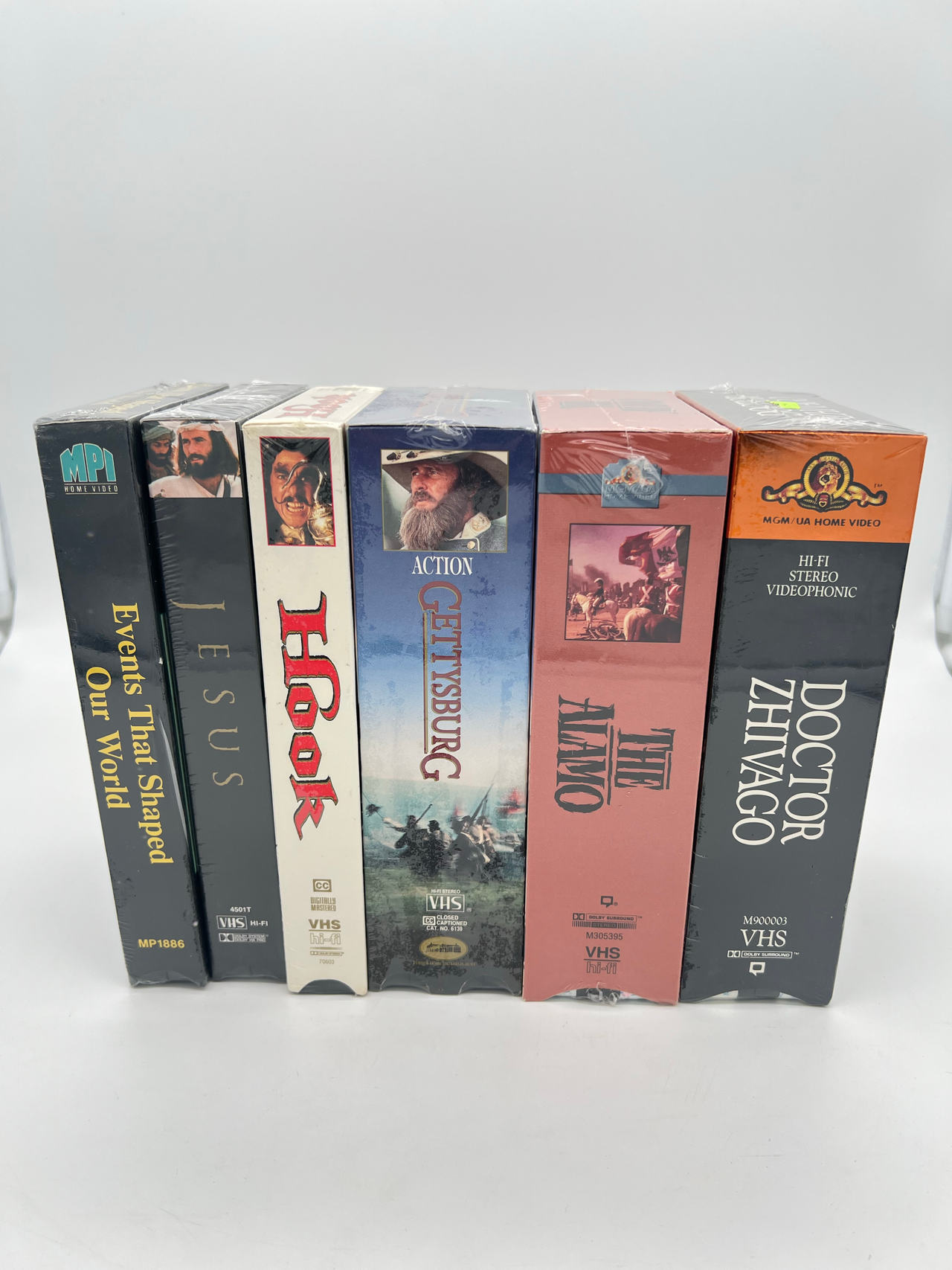 Lot of 6 Sealed VHS Movies Jesus Gettysburg Tora Tora Tora Alamo Doctor Zhivago
