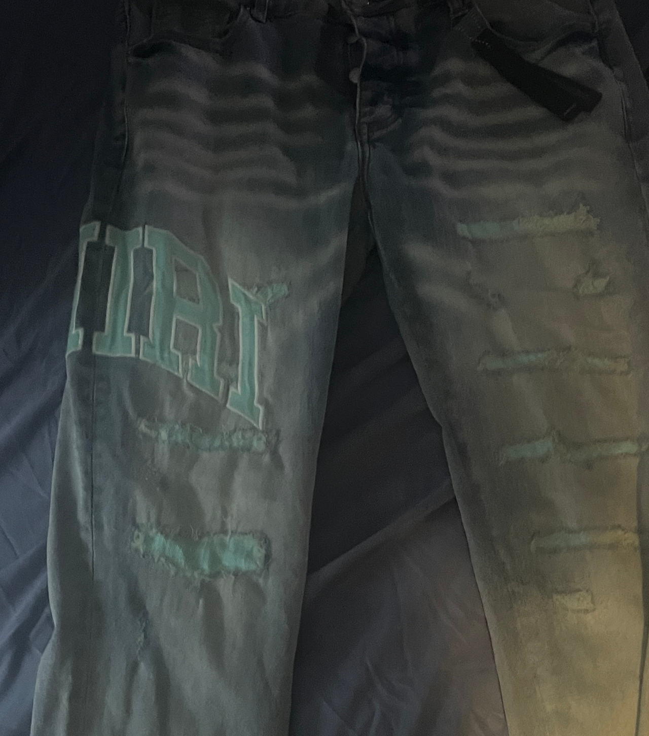 Amiri Distressed Logo Denim Jeans