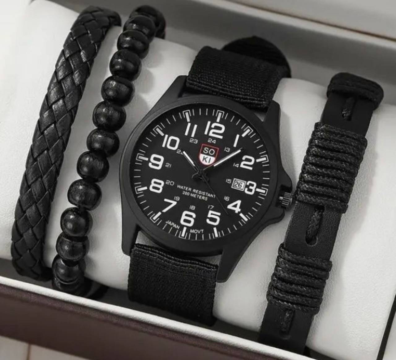 Youth Soki Men's Military Sport Watch with Bracelet Set Inv #3029