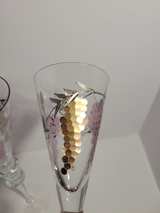 Vintage Hand Painted Grape Vine Champagne Flutes - Image 7