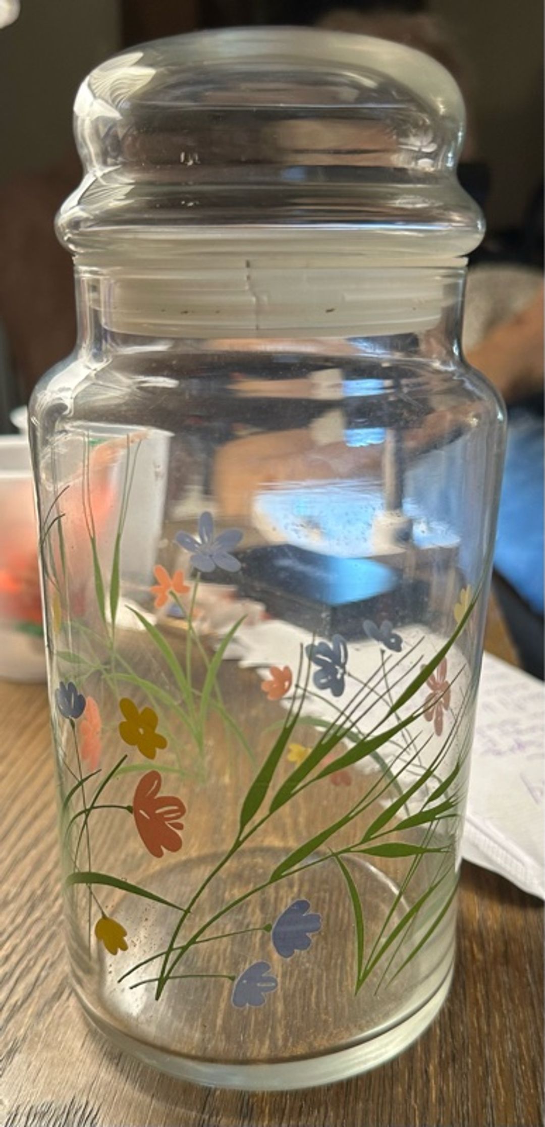 Anchor Hocking Vintage Floral Apothecary Jar