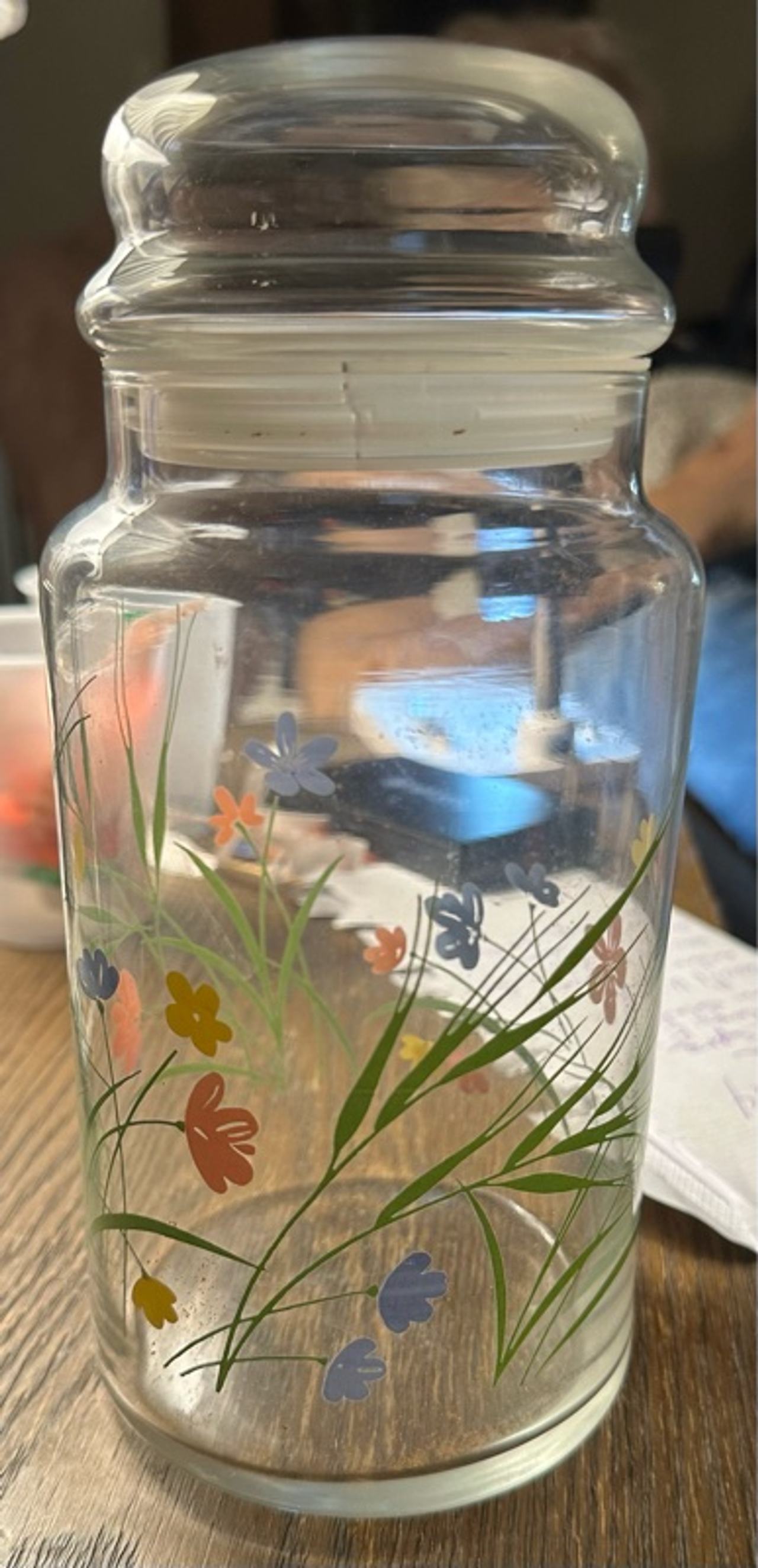 Anchor Hocking Vintage Floral Apothecary Jar