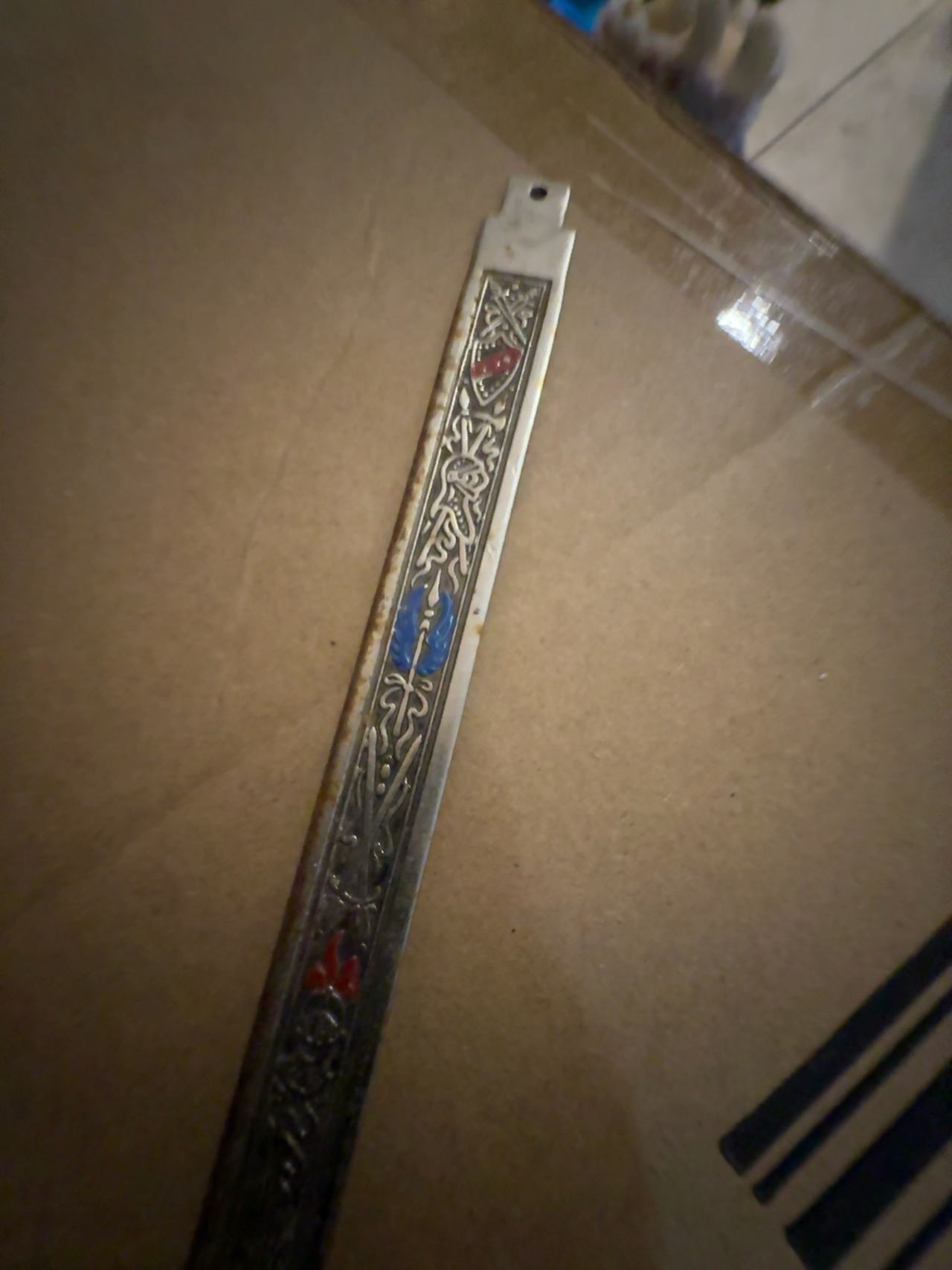 Mezuzah Silver & Chrome Vintage 12 Tribes Emblem