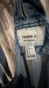 Vintage Forever 21 Button Front Denim Overall Dress size Large - Image 3