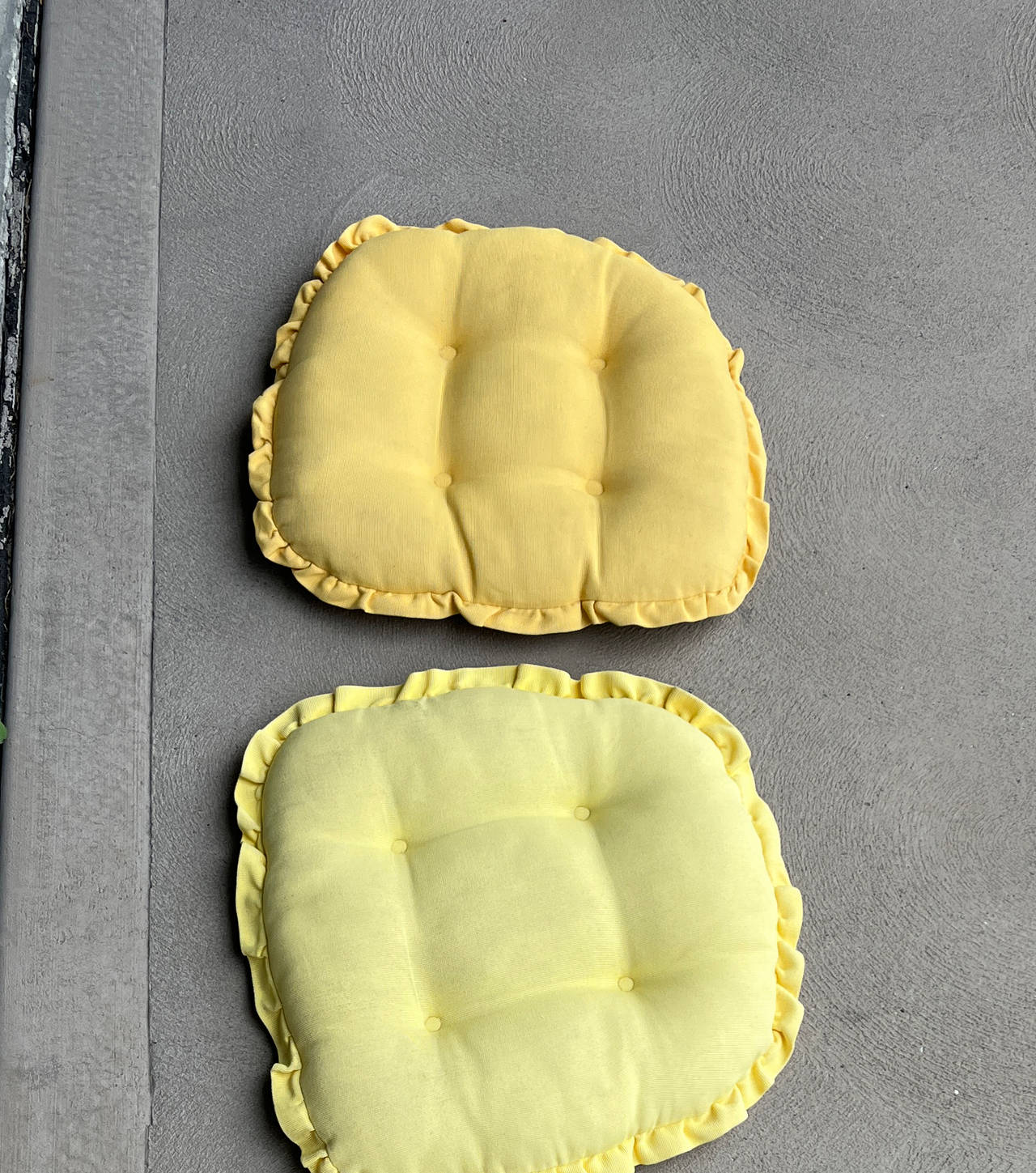 Yellow Ruffled Chair Cushions