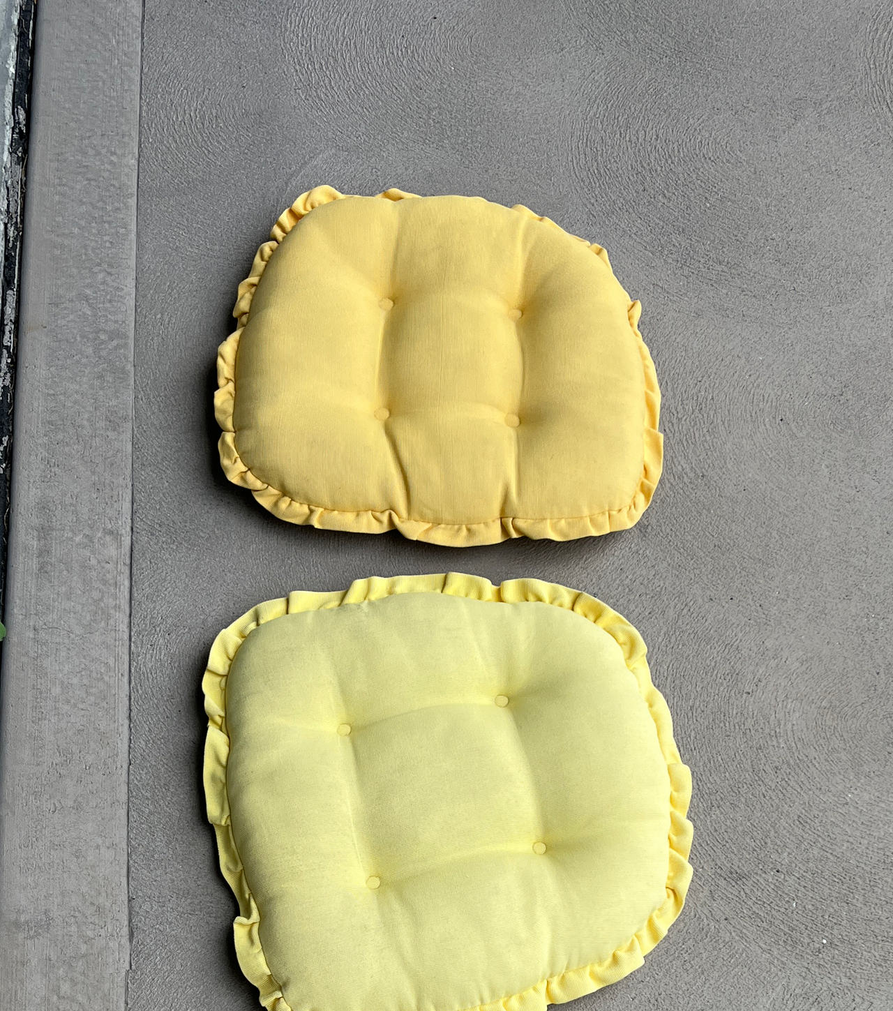 Yellow Ruffled Chair Cushions